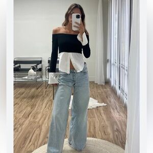 Reformation nixie knit long sleeve top